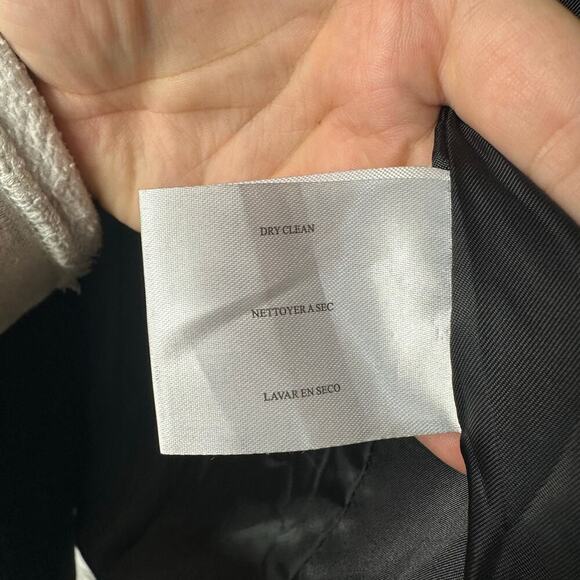 Michael Kors Coat Wool Plaid Asymmetrical Zip Hooded Neutral Preppy Black Gray 4 - Picture 6 of 11